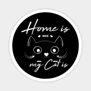 Home Is Where My Cat Is For Feline Lovers Magnet